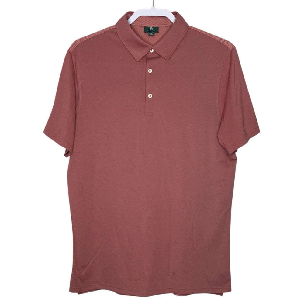 AG Adriano Goldschmied Polo Shirt Mens Medium Pink Short Sleeve Mesh Golf NEW